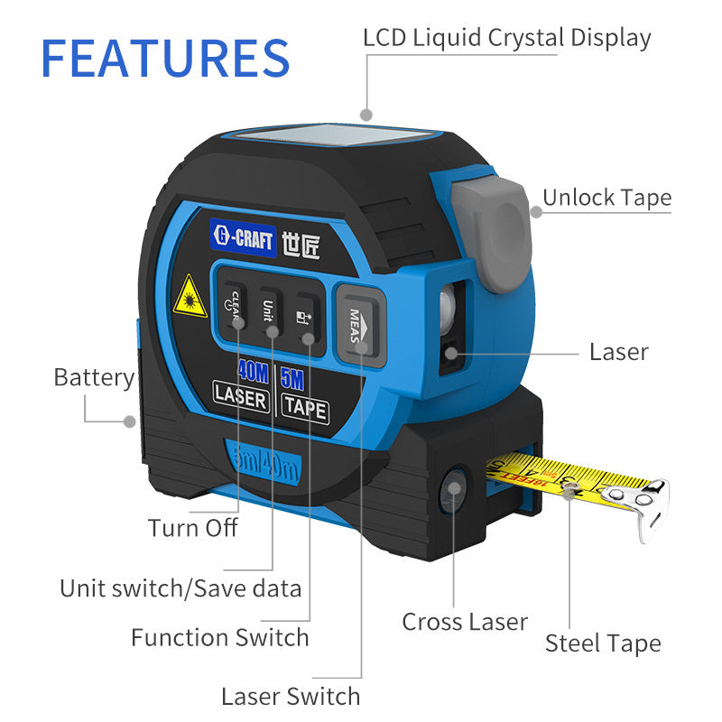 3 In 1 Laser Tape Measure